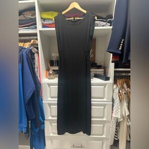 White House Black Market Black Midi Sleeveless Dress